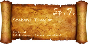 Szebeni Tivadar névjegykártya