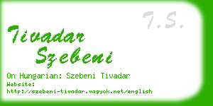 tivadar szebeni business card